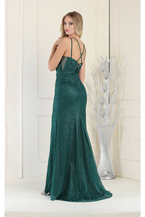 May Queen MQ1938 Embellished Sleeveless Prom Gown
