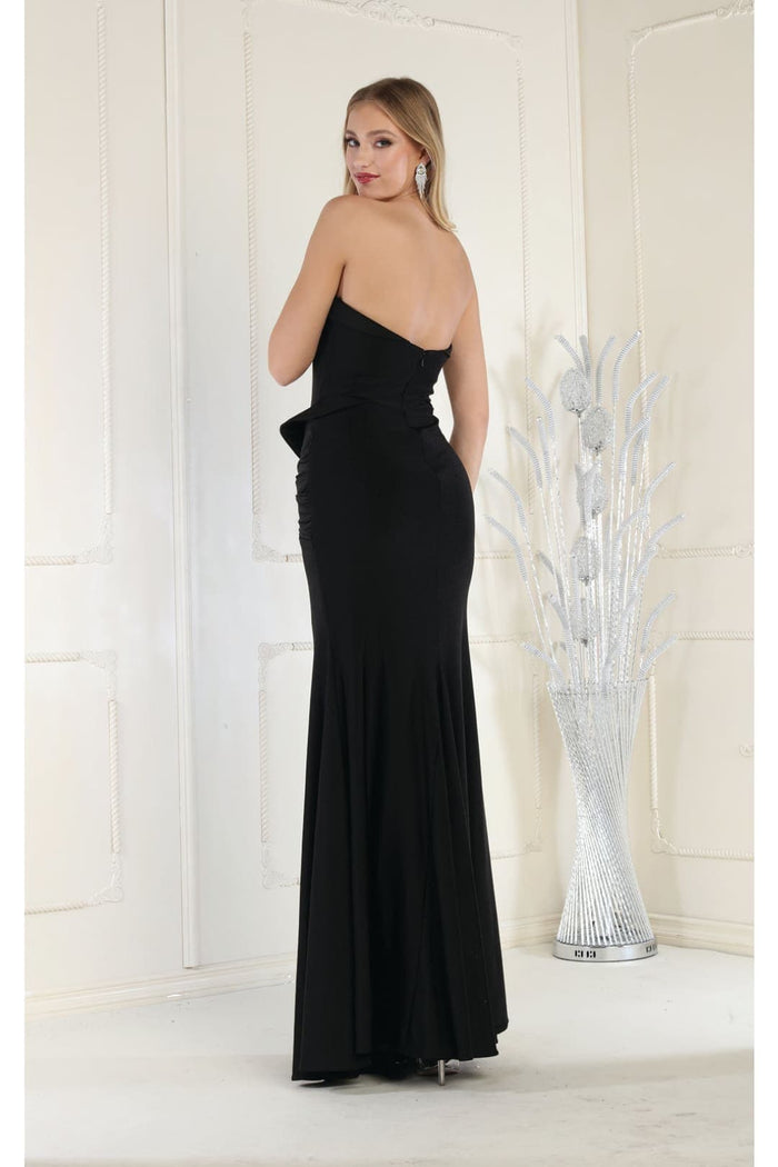 Simple Strapless Ruched Formal Dress MQ1947