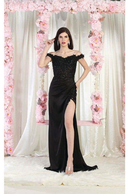 May Queen MQ1962 Embellished Prom Gown