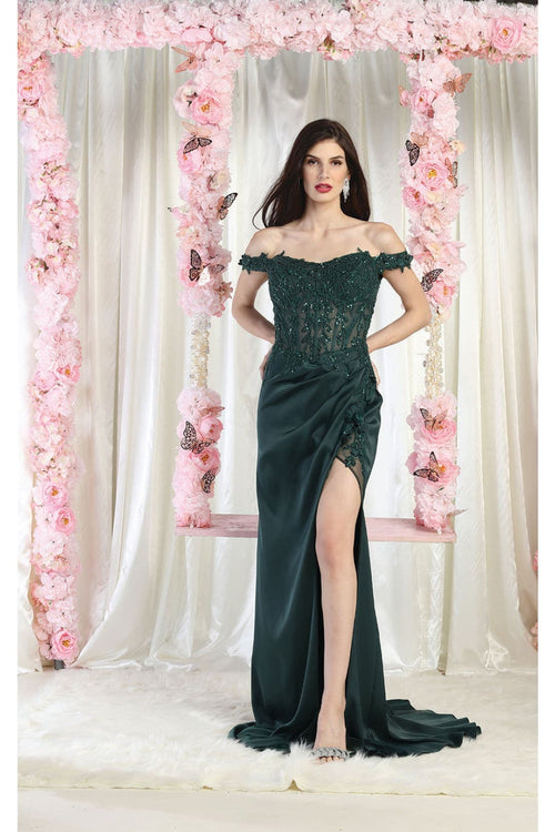 May Queen MQ1962 Embellished Prom Gown