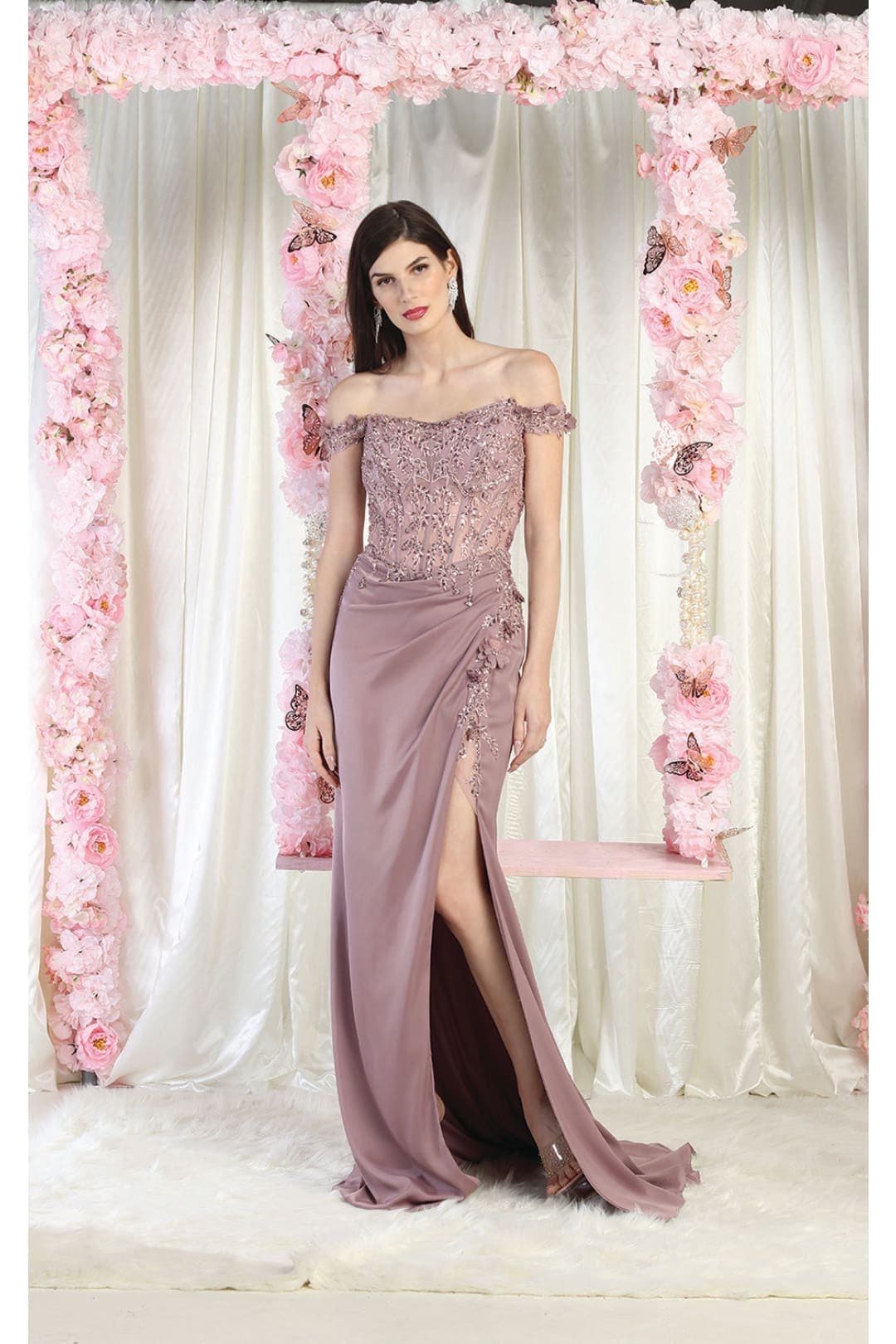 May Queen MQ1962 Embellished Prom Gown