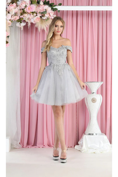 Dama Dresses for Quinceanera in Silver Style MQ1964 Quince Outfit