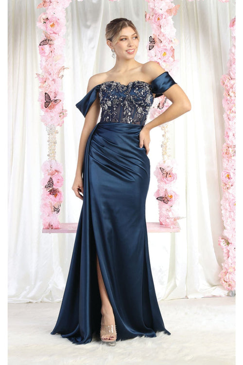 May Queen MQ1977 Sheer Bodice Red Carpet Gown-New Collection