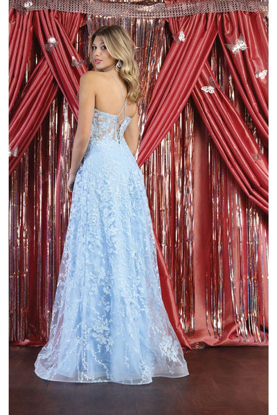 May Queen MQ1996 Corset Bone Embroiderd Lace Prom Long Evening Gown