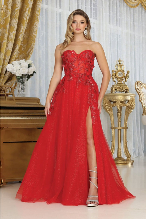 May Queen MQ2059 A-Line Tulle Sweetheart Prom Evening Gown