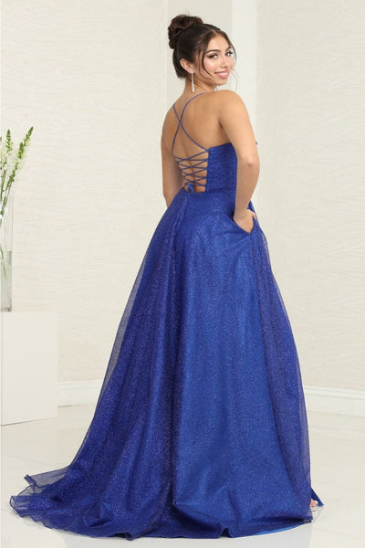 May Queen MQ2064 Glitter Corset Bodice A-Line Pageant Evening Dress