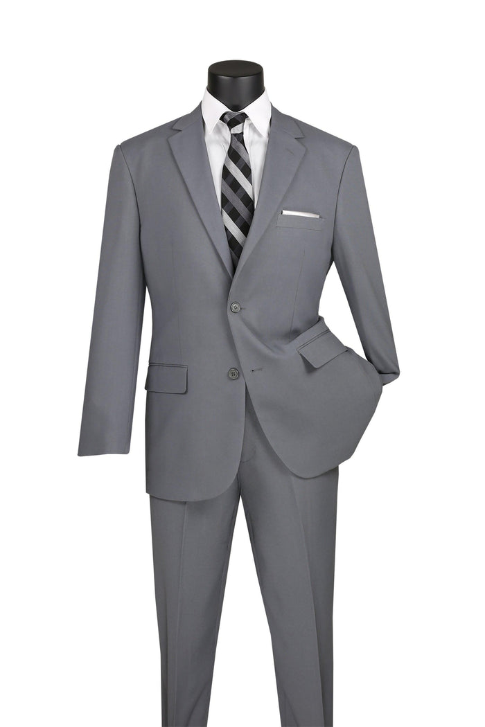Medium Grey Regular Fit 2 Piece Suit by Vinciin