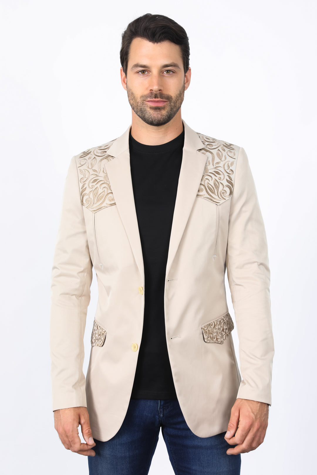 Men’s Embroidery Blazer – Fashion Designer Dress Jacket for Formal and Party Wear – SuitUSA