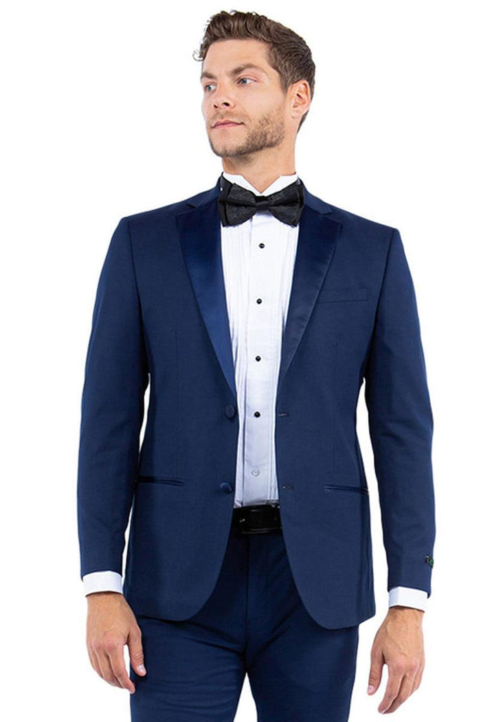 Men's Modern Fit Navy Notch-Lapel Tuxedo Jacket - Zegarie - Elegant Mensattire