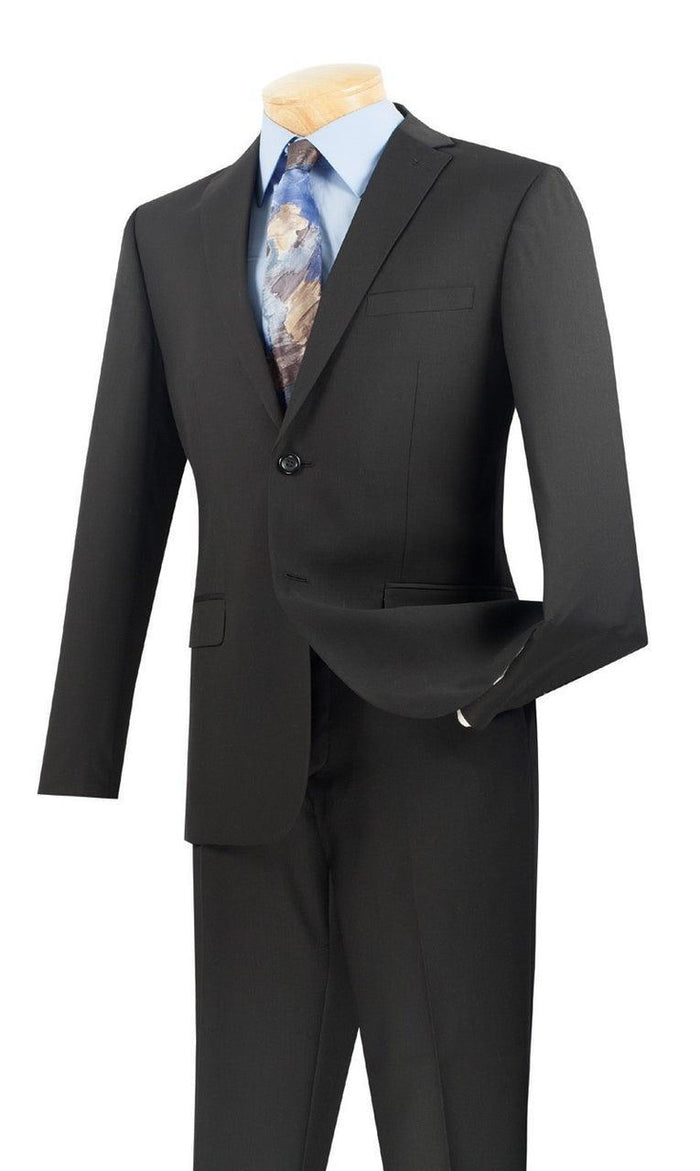 Men's Ultra Slim Fit suit 2 Piece-color Black by Vinci