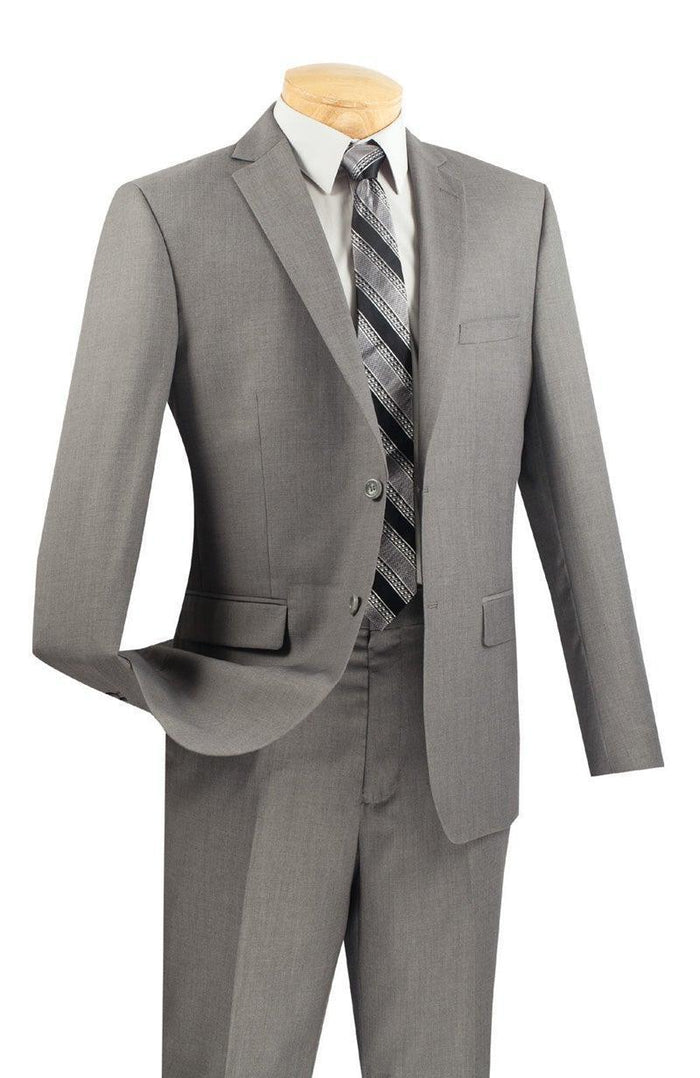 Men's Ultra Slim Fit suit 2 Piece -color Gray by Vinci