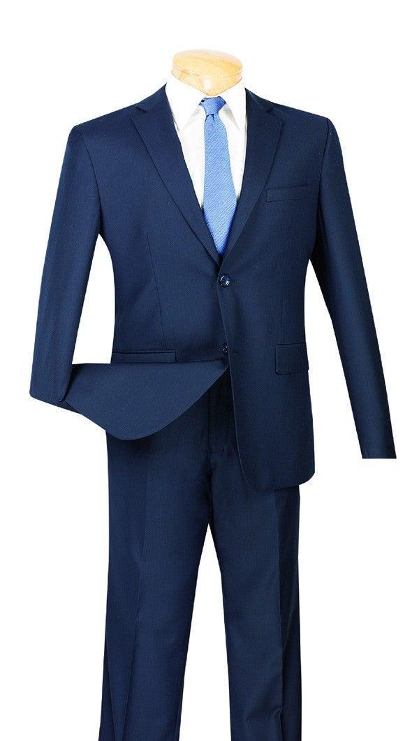 Men's Ultra Slim Fit suit 2 Piece-color Navy by Vinci