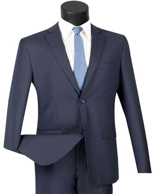 Men's Ultra Slim Fit suit 2 Piece-color Navy by Vinci