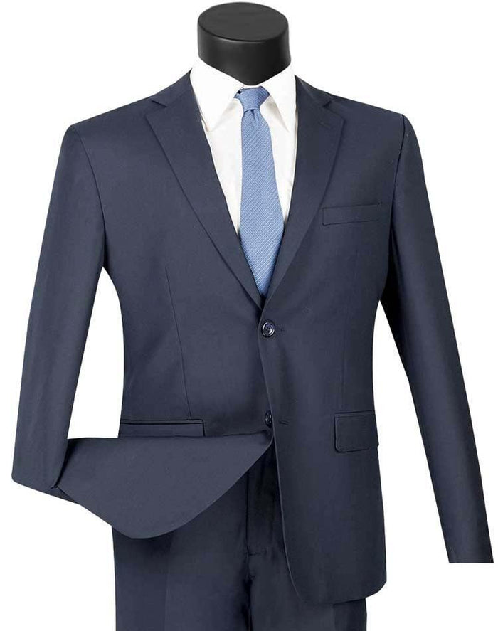 Men's Ultra Slim Fit suit 2 Piece-color Navy by Vinci