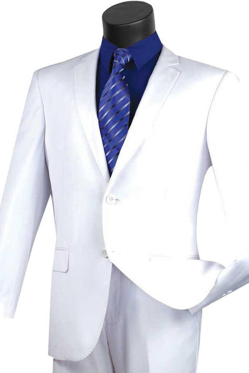 "Men's White Vinci Modern Fit 2-Button Suit: Refined Elegance" - Elegant Mensattire