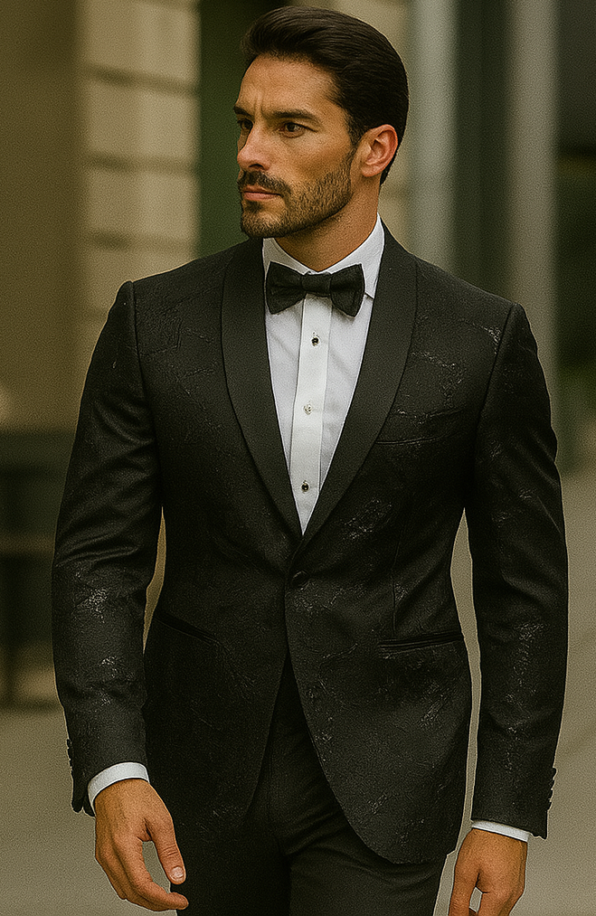 Mens Black Shiny Blazer by Alberto Nardoni
