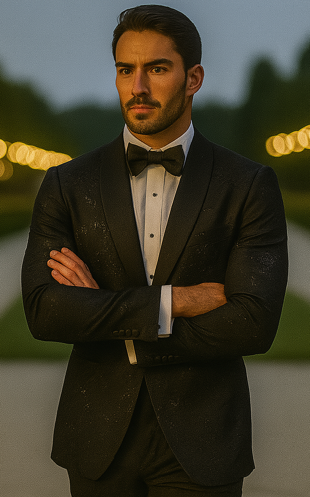 Mens Black Shiny Blazer by Alberto Nardoni