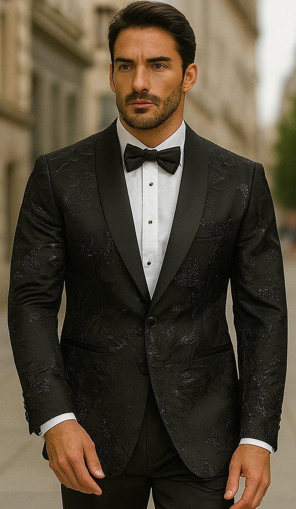 Mens Black Shiny Blazer by Alberto Nardoni