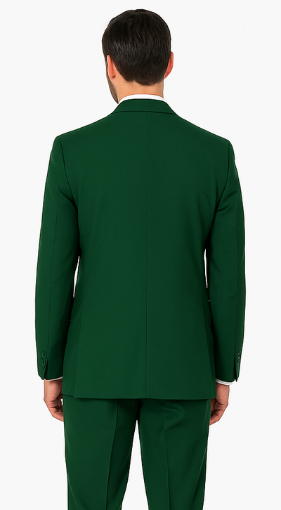 Mens 2 Button Classic Fit Basic Poplin Emerald Green Suit