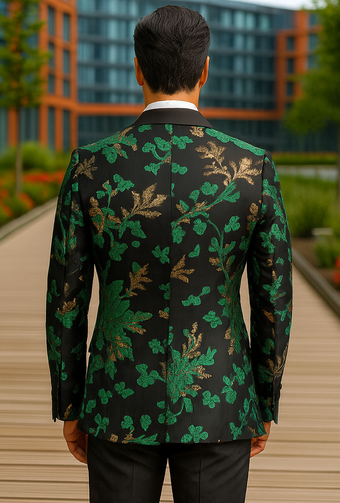 Mens 2 Button Hunter Green Tuxedo Blazer by Alberto Nardoni