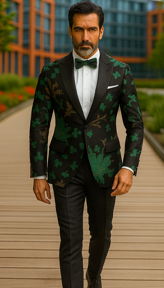 Mens 2 Button Hunter Green Tuxedo Blazer by Alberto Nardoni