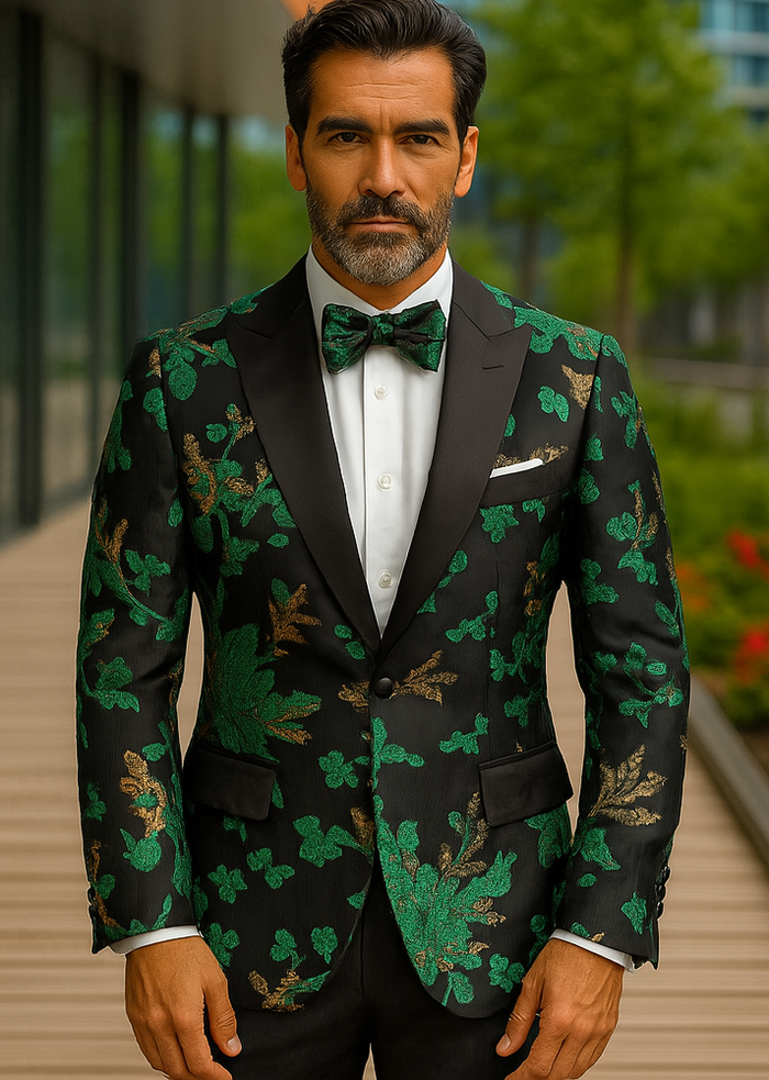 Mens 2 Button Hunter Green Tuxedo Blazer by Alberto Nardoni