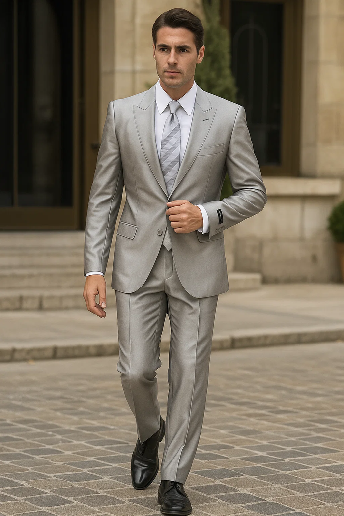 mens-2-button-peak-lapel-shiny-sharkskin-suit-in-silver