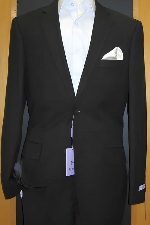 Mens Big and Tall Linen Suits - Black Tapered  Summer Fabric Suit
