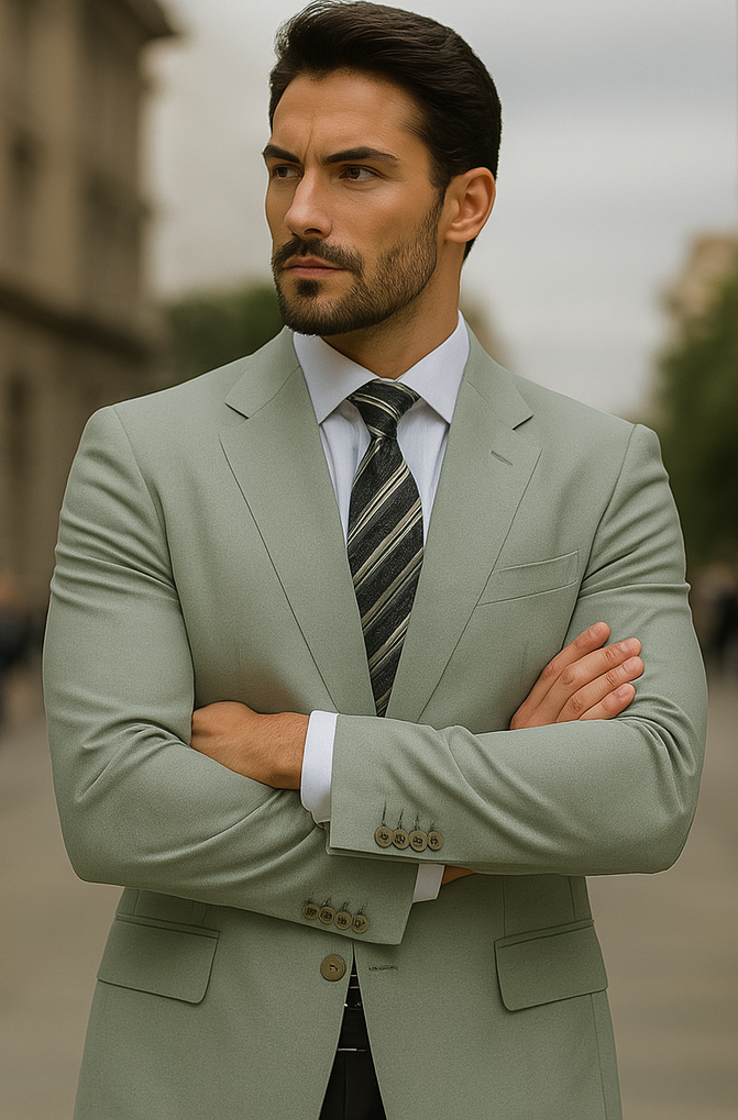 Mens Blazer Classic Fit Sport Coat Two Buttons Lightweight Suit Jacket Iceberg Green USA Men's Outlet