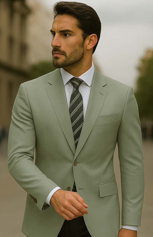 Mens Blazer Classic Fit Sport Coat Two Buttons Lightweight Suit Jacket Iceberg Green USA Men's Outlet
