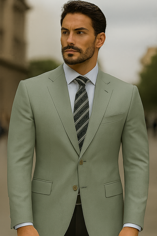 Mens Blazer Classic Fit Sport Coat Two Buttons Lightweight Suit Jacket Iceberg Green USA Men's Outlet
