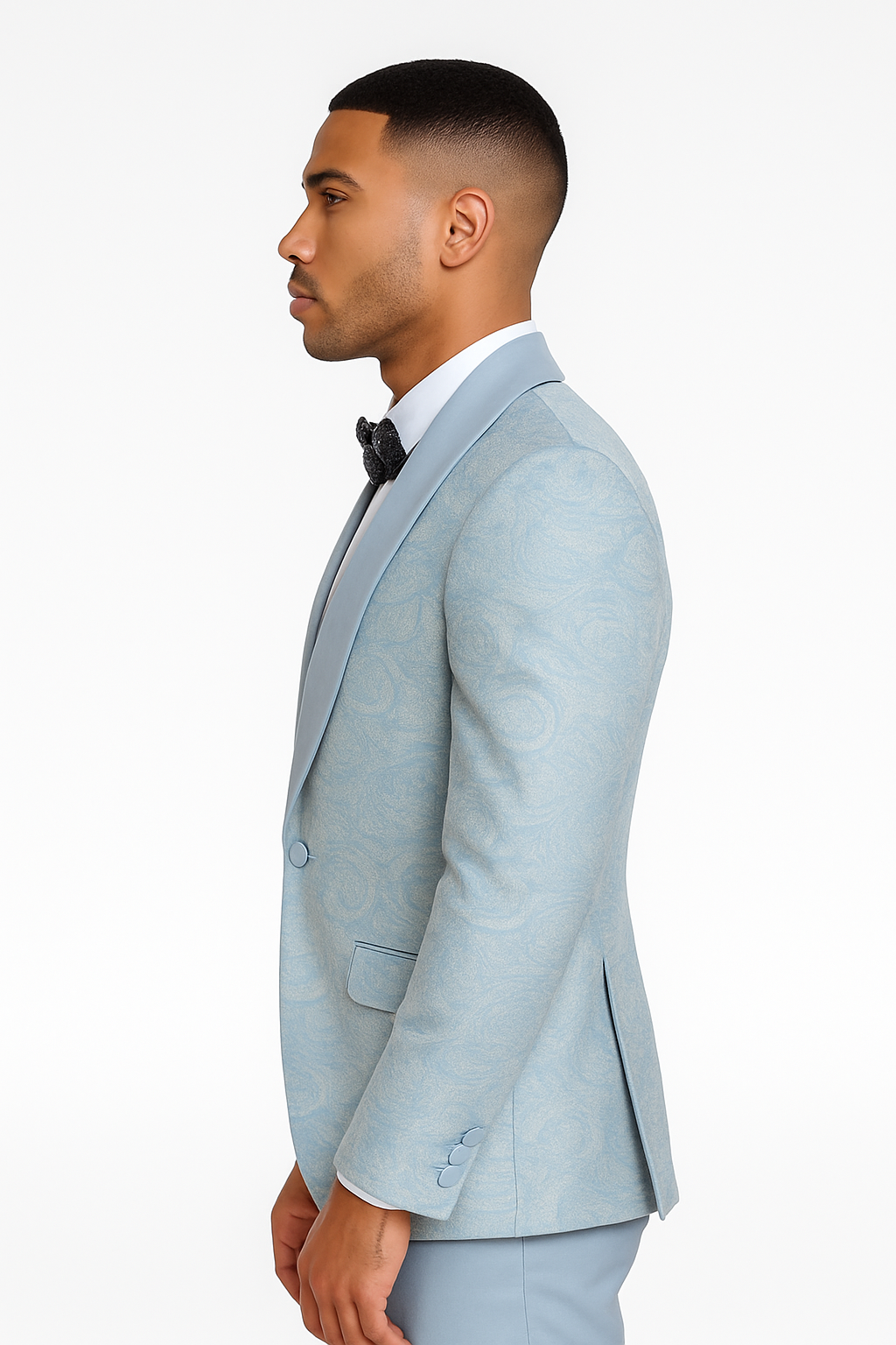 2026 Prom Special Blue Tuxedo Suit w/ Double-Breasted Vest by Tazzio