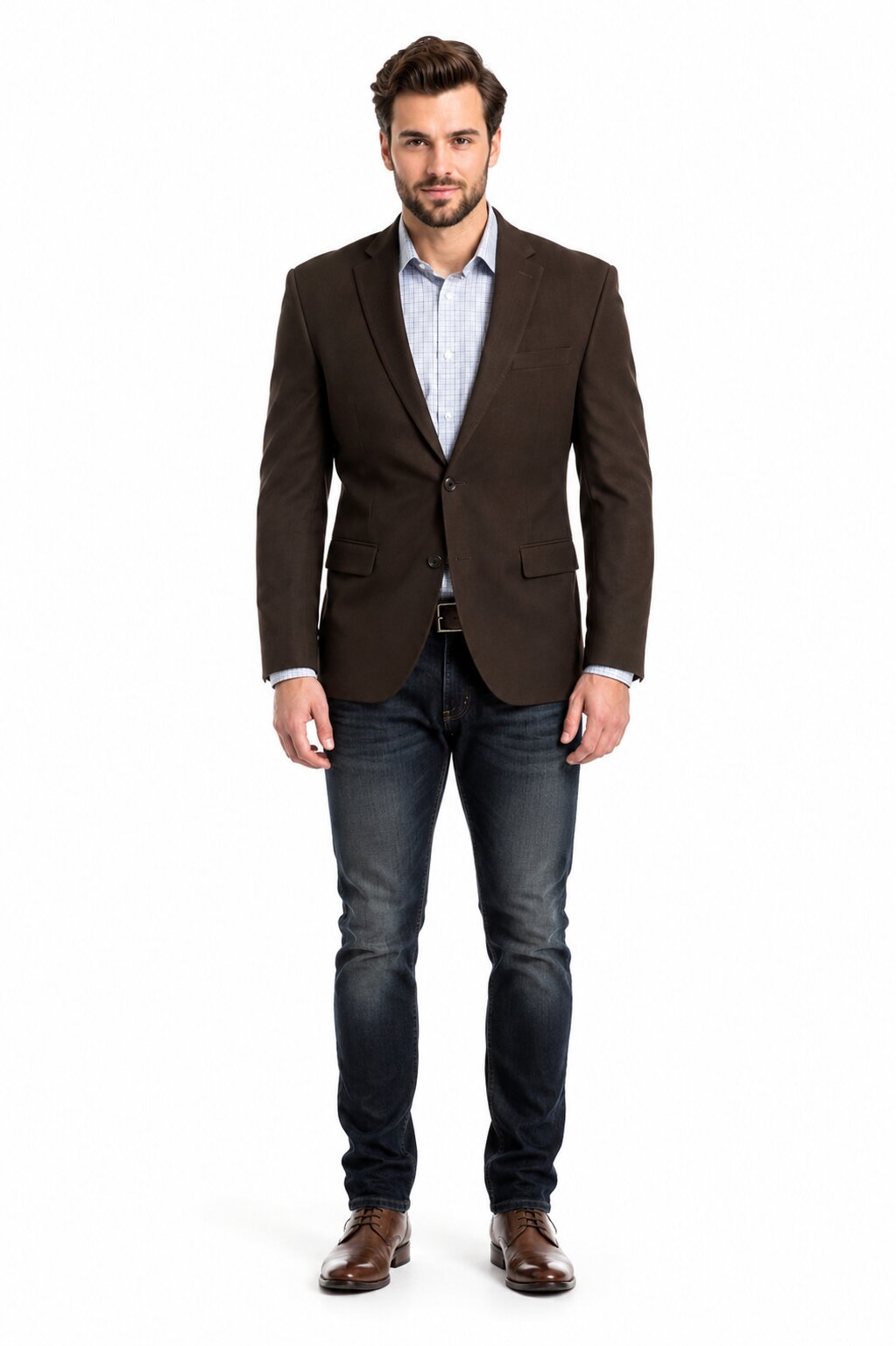 Men's Brown 2 Button Fashion Dress Casual Blazer by Menssuitsatlantain