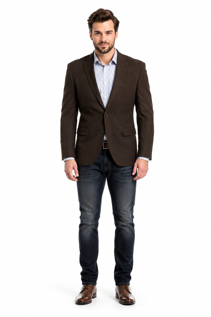 Men's Brown 2 Button Fashion Dress Casual Blazer by Menssuitsatlantain