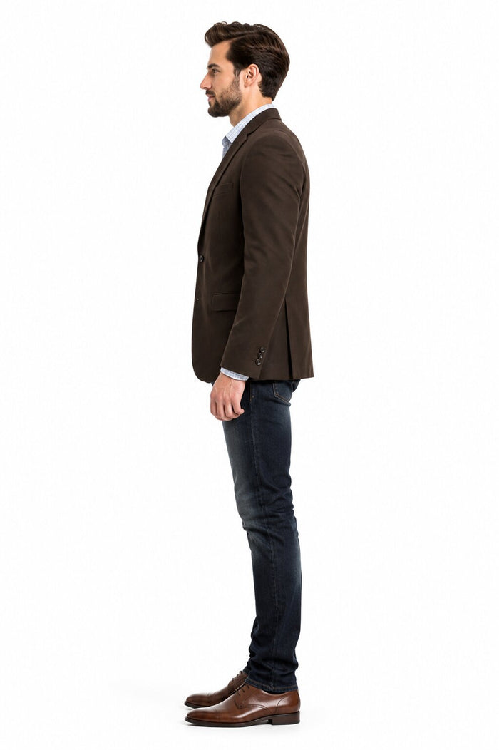 Men's Brown 2 Button Fashion Dress Casual Blazer by Menssuitsatlantain