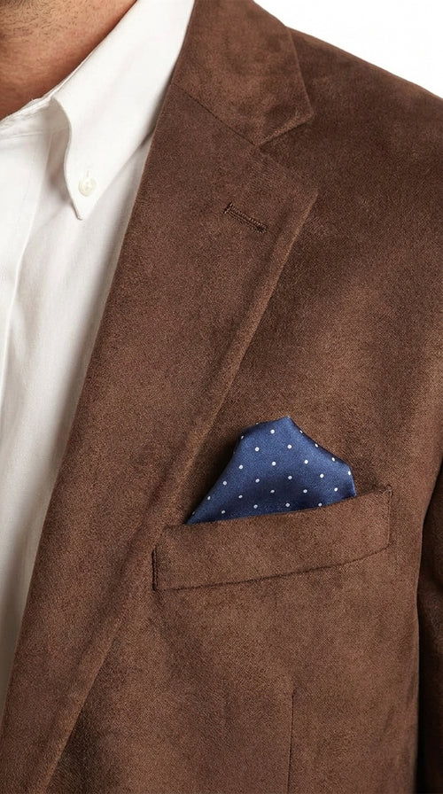 Mens Chocolate Brown Western Blazer – Cowboy Style Sport Coat Jacket Suede Fabric Two Buttons