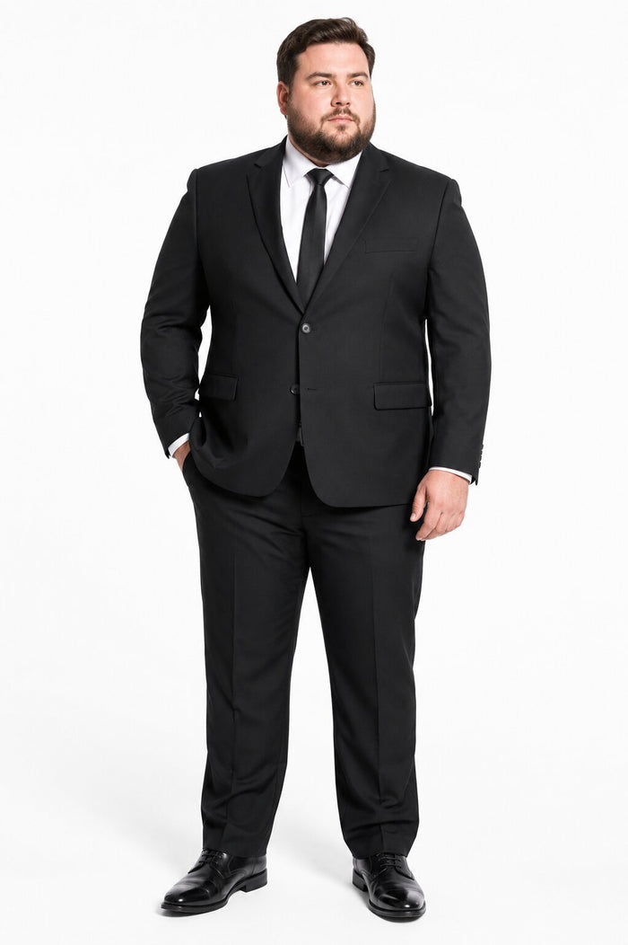 Renoir Classic Fit Wool Suit with Optional Vest - Men's Black