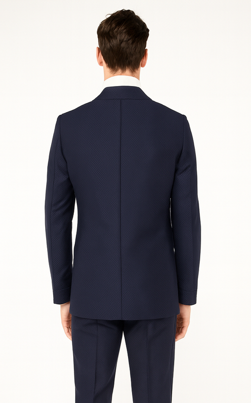 Mens Classic Navy Safari Suit with Utility Jacket and Coordinated Trousers