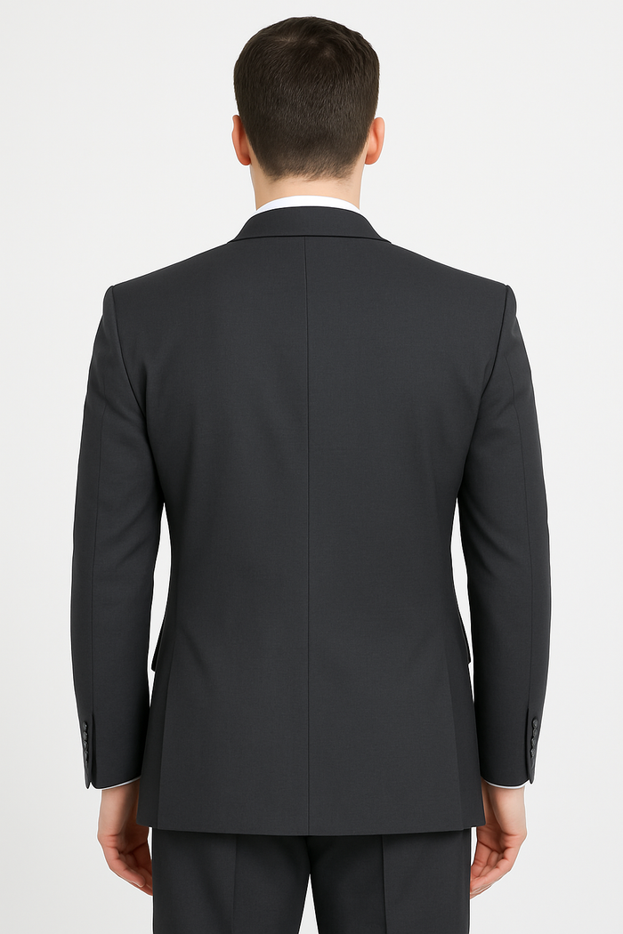 Mens Classic Wool Feel Double Breasted Suit in Blue by Vinci