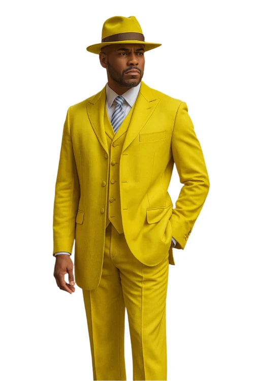 Yellow Zoot Suits - Mens Fashion Golish Yellow 1920s Vintage Look by USA Men's Outlet