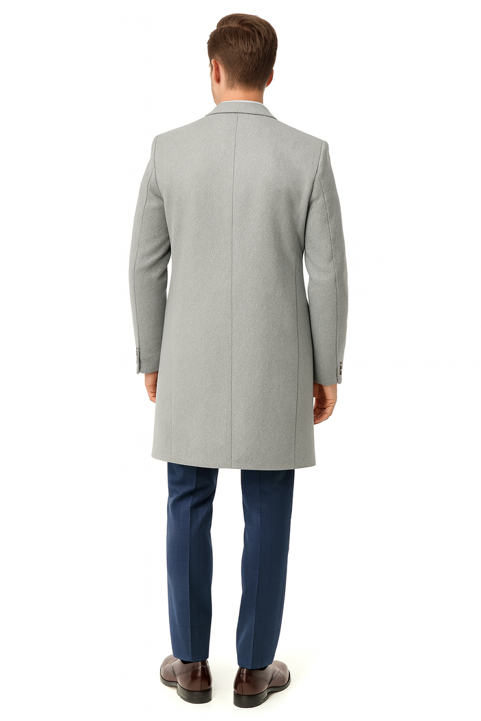 Mens Cobalt Blue Wool and Cashmere Car Coat Overcoat – Classic Winter Topcoat for Indigo Sapphire Color (light Navy Dark Royal)