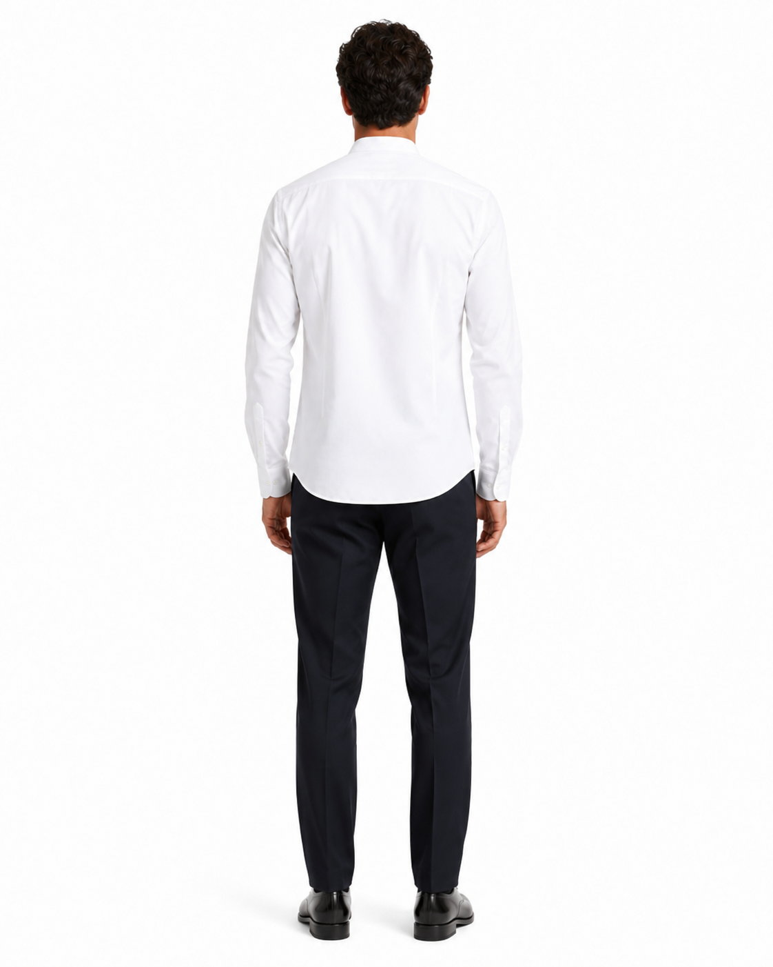 Daniel Ellissa Men's White French Front Dress Shirt w/ Classic Banded Collar