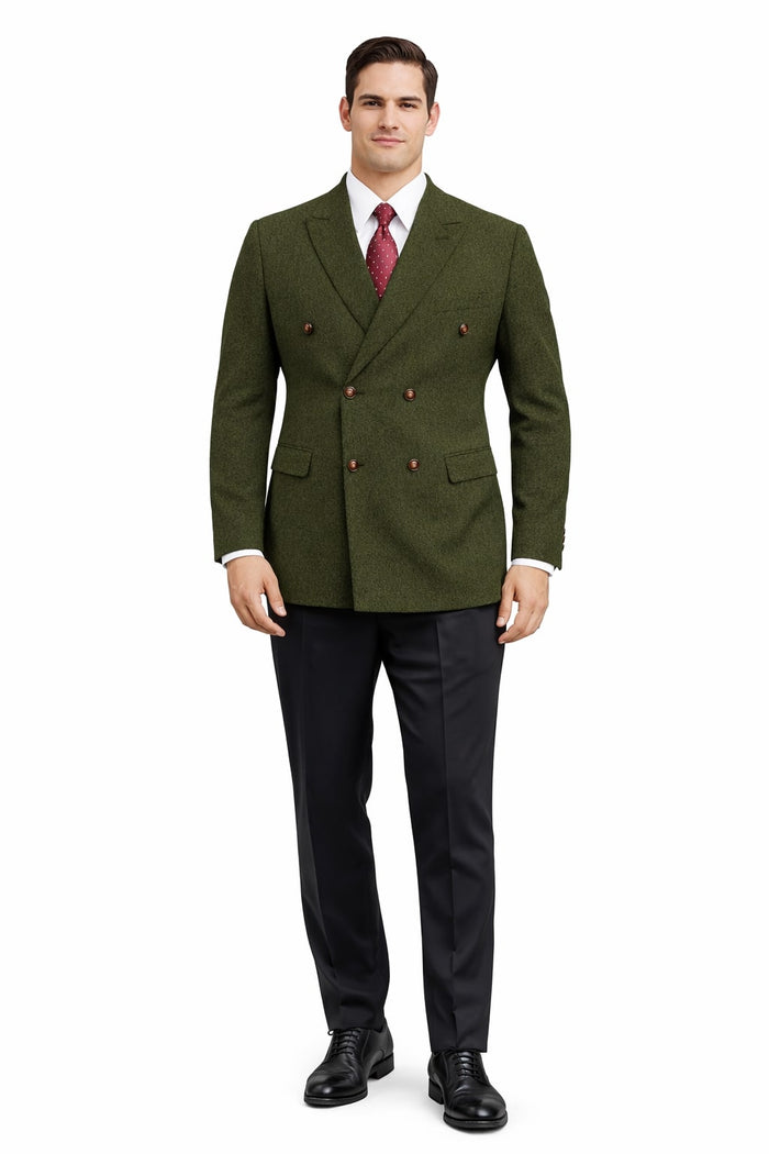 Mens Dark Green Winter Blazer - Hunter Sport Coat jacket Modern Fit 2 Buttons Style Notch by USA Men's Outlet