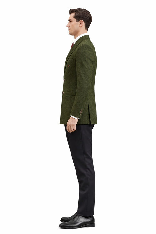 Mens Dark Green Winter Blazer - Hunter Sport Coat jacket Modern Fit 2 Buttons Style Notch by USA Men's Outlet