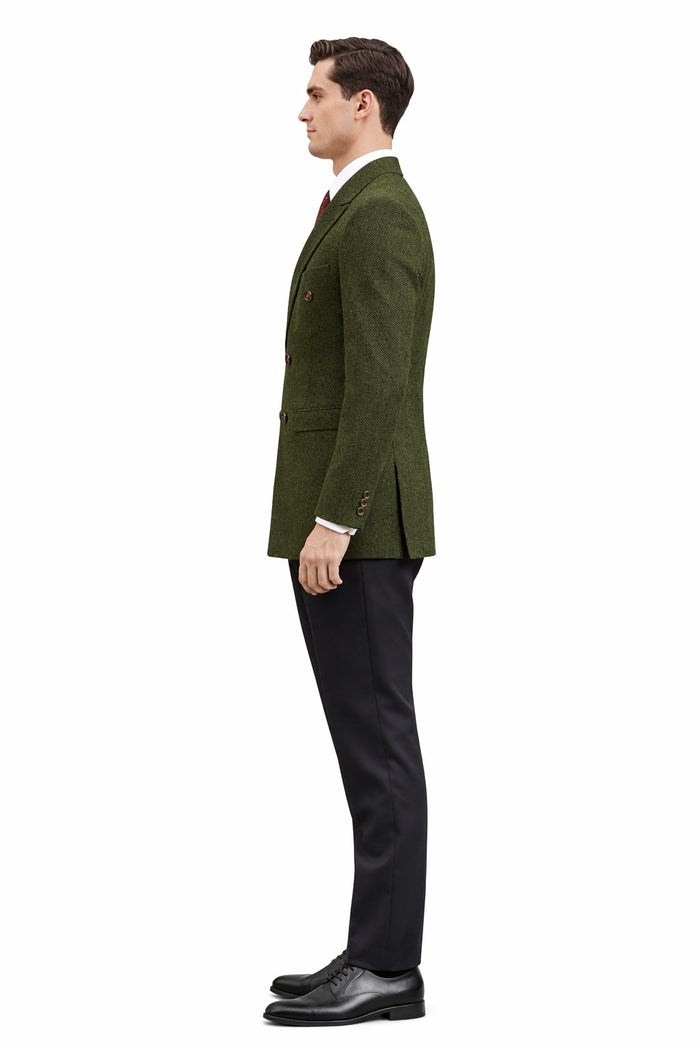 Mens Dark Green Winter Blazer - Hunter Sport Coat jacket Modern Fit 2 Buttons Style Notch by USA Men's Outlet