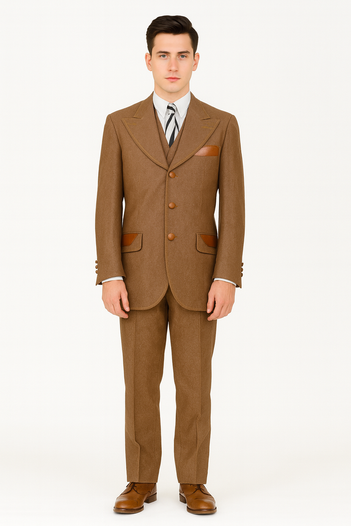 Denim Suit - Cotton Fabric Vested Suit - 3 Pieces Suit - Vested Fancy Suit