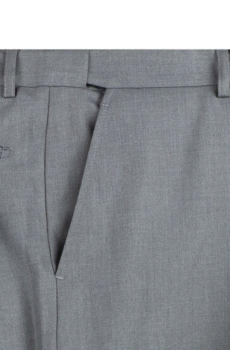 Men’s Light Gray Wedding Suit Regular Fit 2 Button Italian Style Suit with Comfort Waist Pants