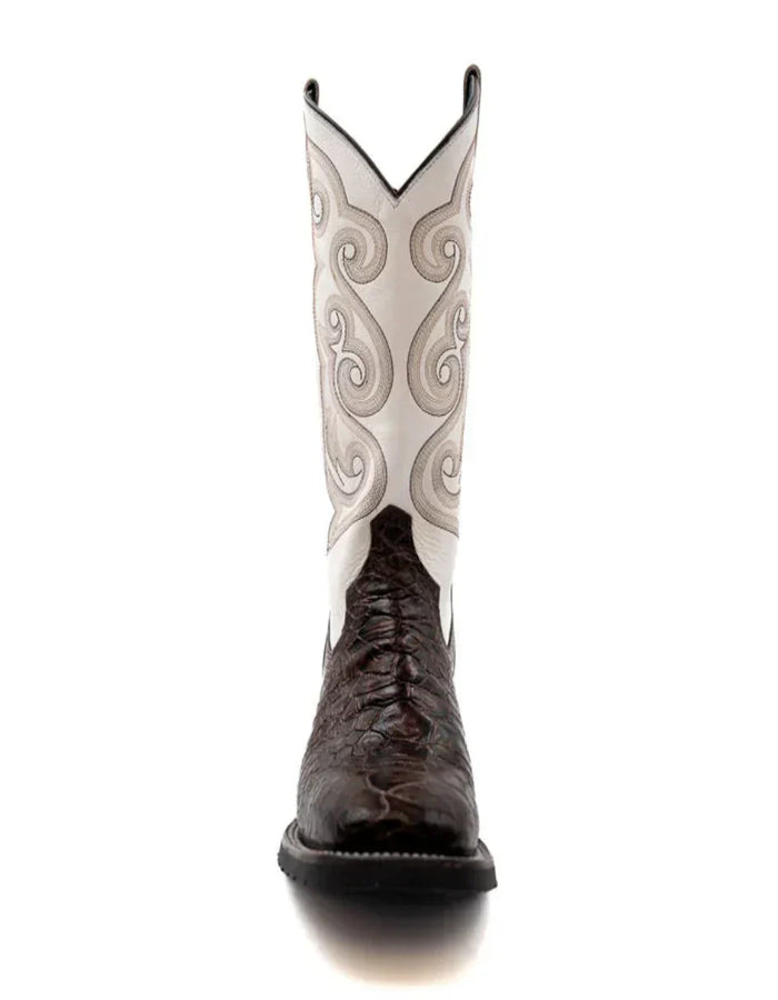 Men's Ferrini Kai Sea Turtle Print Boots Handcrafted Brown Ferrini USA