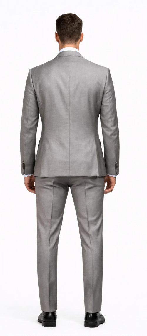 Men’s Gray Slim Fit 3-Piece Suit by Rossiman - With Vest & Tailored Trousers - Italian-Inspired Modern Elegance - USA Men's Outlet