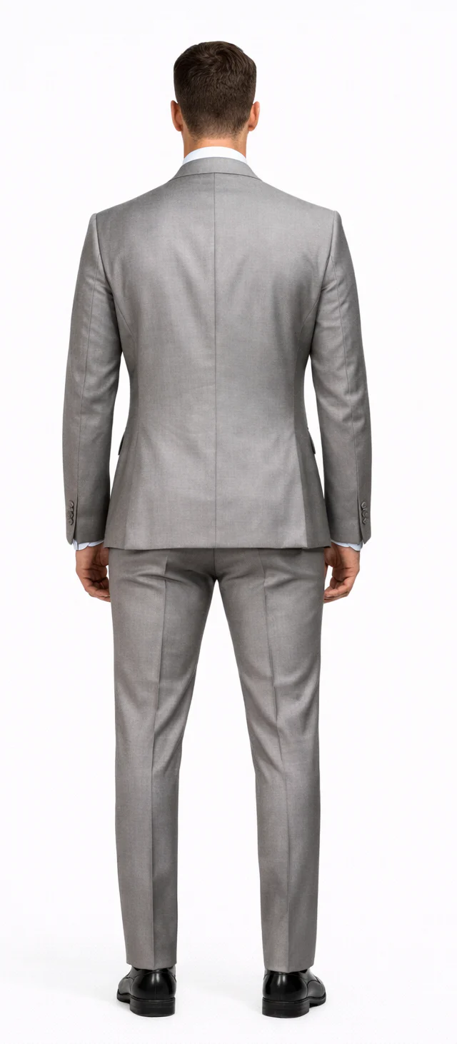 Men’s Gray Slim Fit 3-Piece Suit by Rossiman - With Vest & Tailored Trousers - Italian-Inspired Modern Elegance - USA Men's Outlet